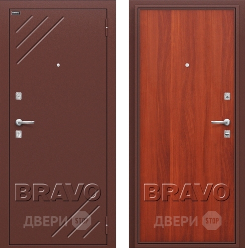 Входная металлическая Дверь Bravo Оптим Стандарт Итальянский Орех в Рузе