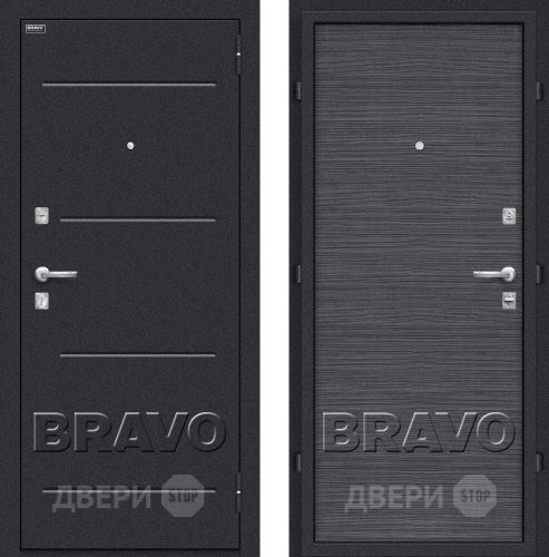Входная металлическая Дверь Bravo Оптим Кобра Black Wood в Рузе