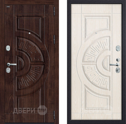 Входная металлическая Дверь Groff P3-312 Темная вишня/ Беленый дуб в Рузе