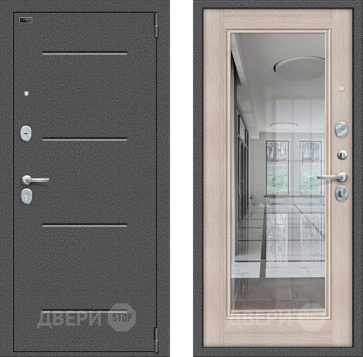 Входная металлическая Дверь Bravo Porta S-2 104/П61 с зеркалом Капучино в Рузе