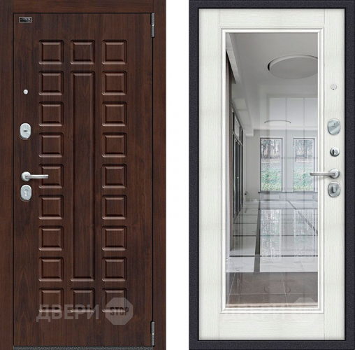 Входная металлическая Дверь Bravo Porta S-3 51/П61 с зеркалом Бьянко в Рузе