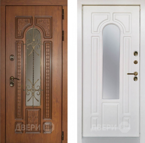 Дверь Заводская Лацио Термо Орех золотой/ Вайт (с терморазрывом) в Рузе