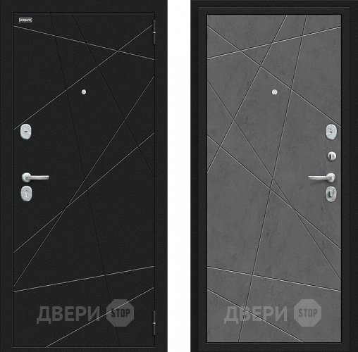 Входная металлическая Дверь Bravo Граффити-5 Букле черное/Slate Art в Рузе