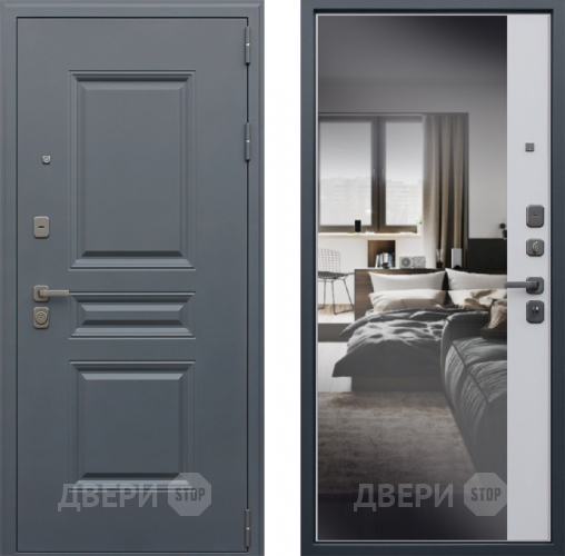 Входная металлическая Дверь АСД Барселона с зеркалом в Рузе