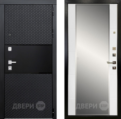 Входная металлическая Дверь Ратибор Прима 3К с зеркалом Белый матовый в Рузе