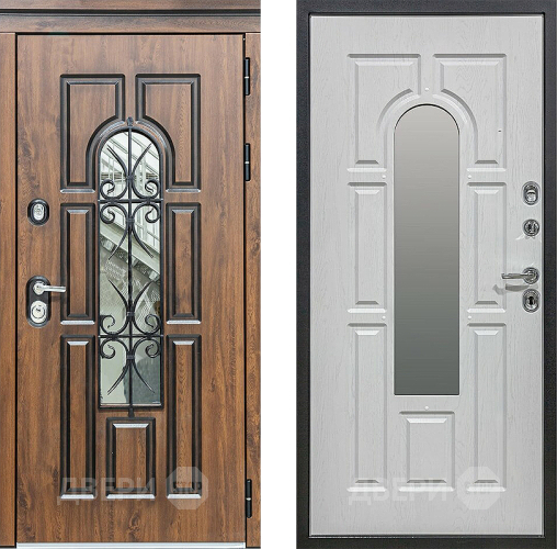 Входная металлическая Дверь Сударь МХ-32 Винорит Альберо Браш с Ковкой и окном в Рузе