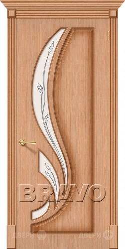 Межкомнатная дверь со стеклом Лилия (Дуб) в Рузе