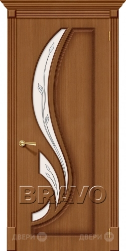 Межкомнатная дверь со стеклом Лилия (Орех) в Рузе