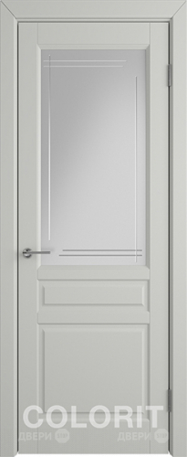 Межкомнатная дверь К2 ПО светло-серая эмаль в Рузе