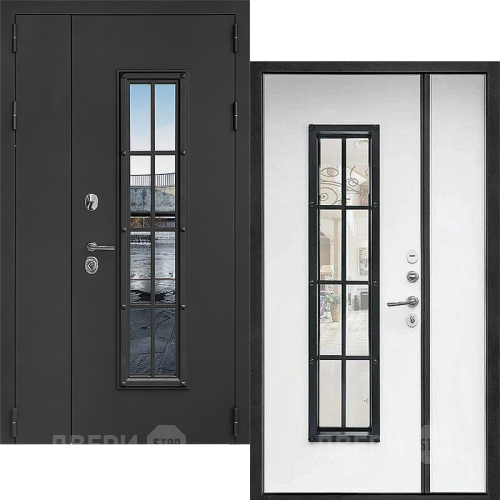 Входная металлическая Дверь Дверной Континент Тичино Двустворчатая Серая в Рузе