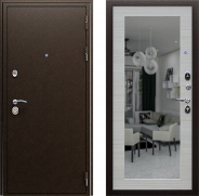 Дверь АСД Спартак с зеркалом Акация светлая 860х2050 мм