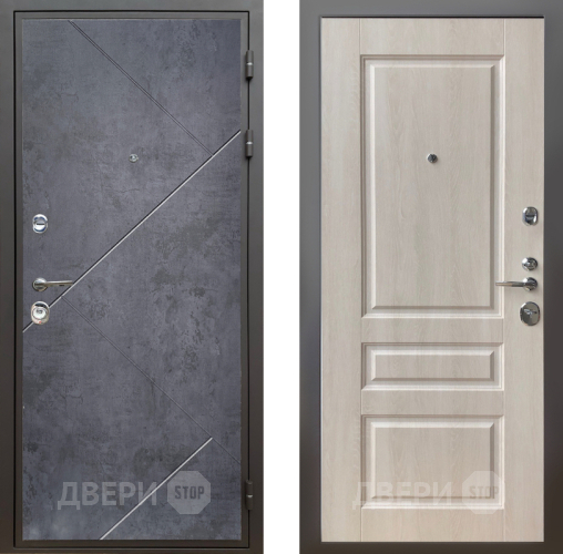 Входная металлическая Дверь Шелтер (SHELTER) Комфорт Бетон урбан индиго 3 Дуб филадельфия крем в Рузе