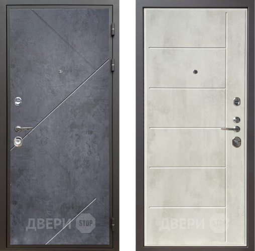 Входная металлическая Дверь Шелтер (SHELTER) Комфорт Бетон урбан индиго 11 Бетон крем в Рузе