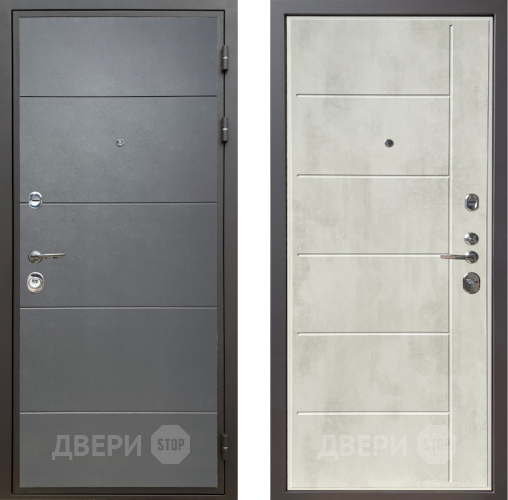 Входная металлическая Дверь Шелтер (SHELTER) Комфорт Лофт графит 11 Бетон крем в Рузе