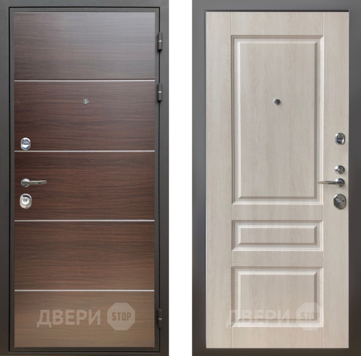 Входная металлическая Дверь Шелтер (SHELTER) Комфорт Венге структурный горизонт 3 Дуб филадельфия крем в Рузе