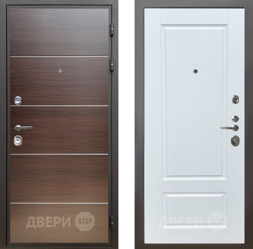 Входная металлическая Дверь Шелтер (SHELTER) Комфорт Венге структурный горизонт 4 Белый матовый в Рузе