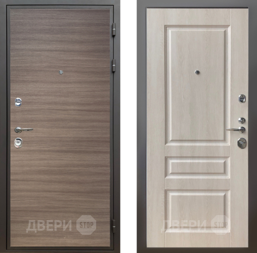Входная металлическая Дверь Шелтер (SHELTER) Комфорт Дуб тоскано поперечный 3 Дуб филадельфия крем в Рузе
