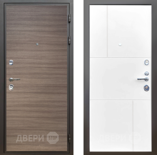 Входная металлическая Дверь Шелтер (SHELTER) Комфорт Дуб тоскано поперечный 8 Белый матовый в Рузе