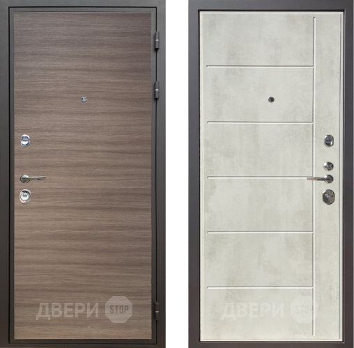 Входная металлическая Дверь Шелтер (SHELTER) Комфорт Дуб тоскано поперечный 11 Бетон крем в Рузе