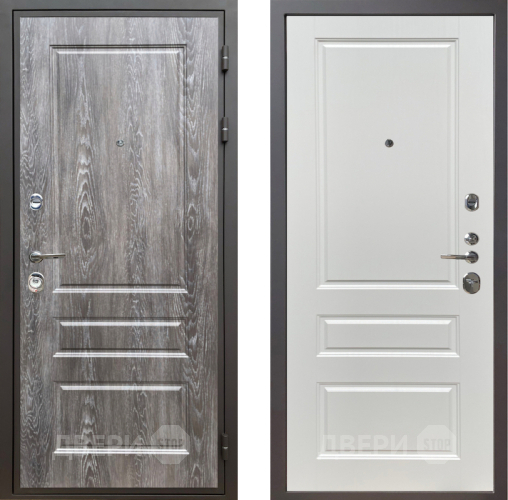 Входная металлическая Дверь Шелтер (SHELTER) Комфорт Дуб шале серебро 1 Белый ясень в Рузе