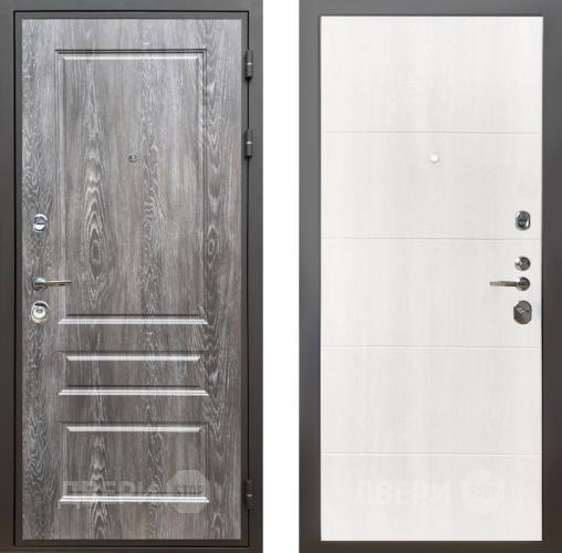 Входная металлическая Дверь Шелтер (SHELTER) Комфорт Дуб шале серебро 7 Дуб филадельфия крем в Рузе