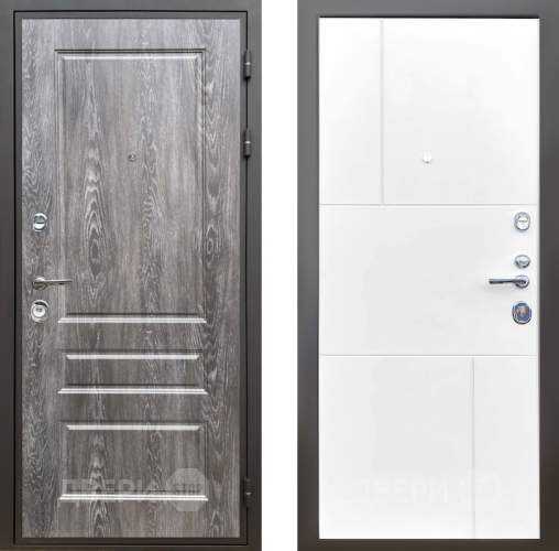 Входная металлическая Дверь Шелтер (SHELTER) Комфорт Дуб шале серебро 8 Белый матовый в Рузе