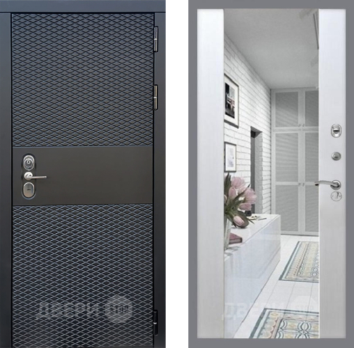 Входная металлическая Дверь Стоп БЛЭК CISA Зеркало СБ-16 Лиственница беж в Рузе