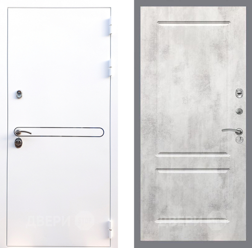 Входная металлическая Дверь Стоп Лайн Вайт ФЛ-117 Бетон светлый в Рузе