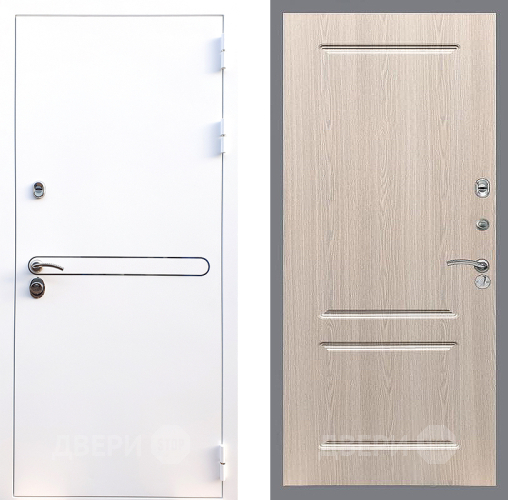 Входная металлическая Дверь Стоп Лайн Вайт ФЛ-117 Беленый дуб в Рузе