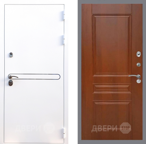 Входная металлическая Дверь Стоп Лайн Вайт ФЛ-243 Итальянский орех в Рузе