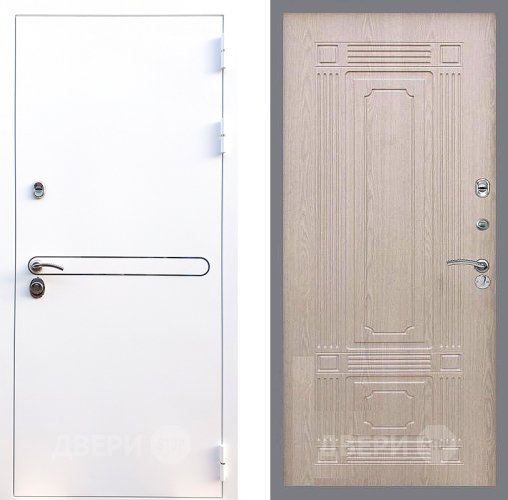 Входная металлическая Дверь Стоп Лайн Вайт ФЛ-2 Беленый дуб в Рузе