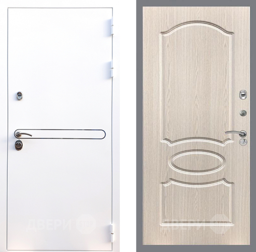 Входная металлическая Дверь Стоп Лайн Вайт ФЛ-128 Беленый дуб в Рузе