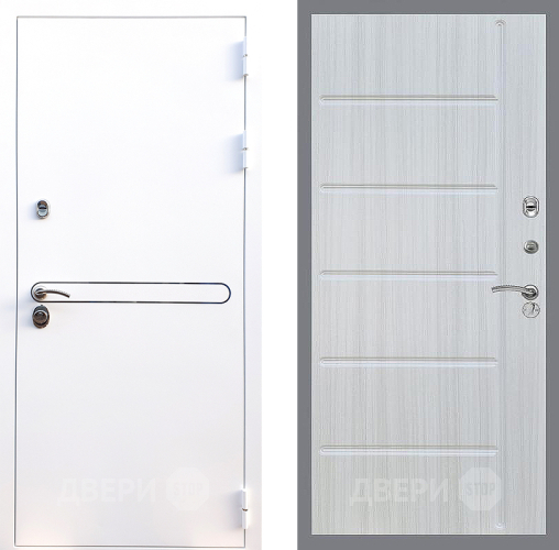 Входная металлическая Дверь Стоп Лайн Вайт ФЛ-102 Сандал белый в Рузе