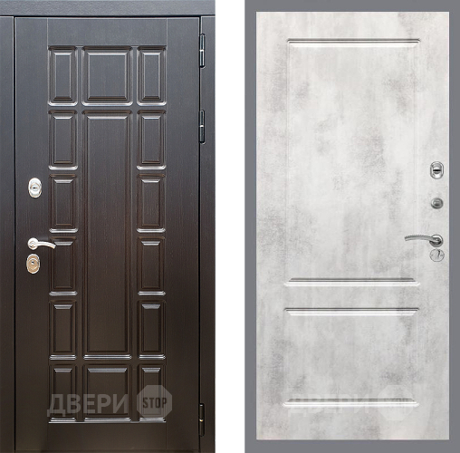 Входная металлическая Дверь Стоп НЬЮ ЙОРК ФЛ-117 Бетон светлый в Рузе