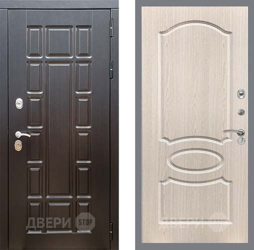 Входная металлическая Дверь Стоп НЬЮ ЙОРК ФЛ-128 Беленый дуб в Рузе