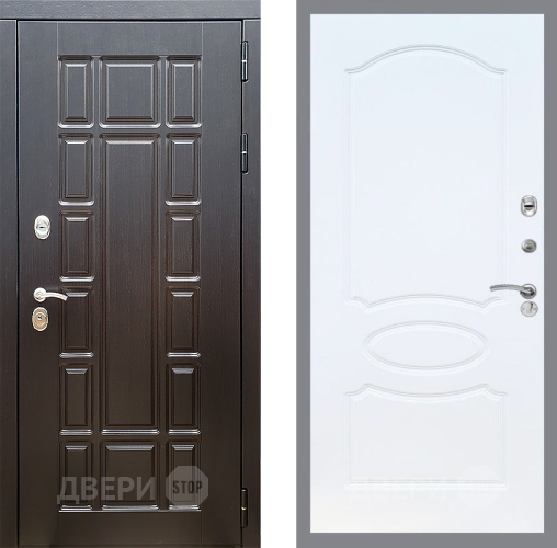 Входная металлическая Дверь Стоп НЬЮ ЙОРК ФЛ-128 Белый ясень в Рузе