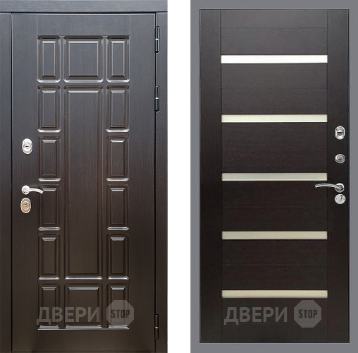 Входная металлическая Дверь Стоп НЬЮ ЙОРК СБ-14 венге поперечный в Рузе