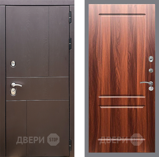 Входная металлическая Дверь Стоп УРБАН ФЛ-117 Итальянский орех в Рузе