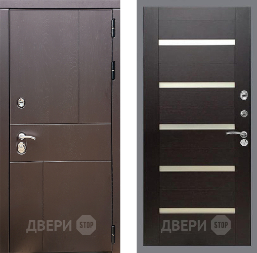 Входная металлическая Дверь Стоп УРБАН СБ-14 венге поперечный в Рузе