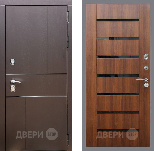 Входная металлическая Дверь Стоп УРБАН СБ-14 Орех бренди в Рузе