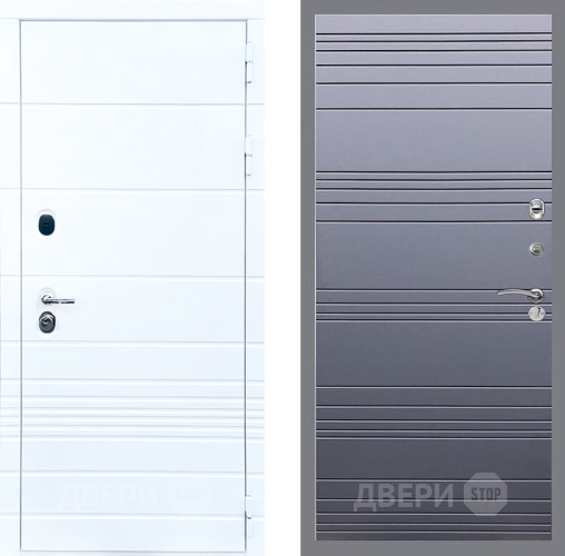 Входная металлическая Дверь Стоп ТРЕНДО Лайн Силк титан в Рузе