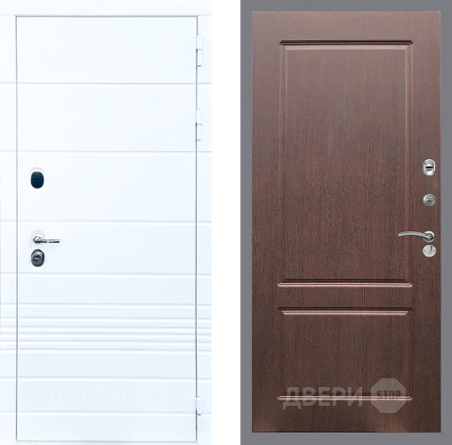 Входная металлическая Дверь Стоп ТРЕНДО ФЛ-117 Орех премиум в Рузе