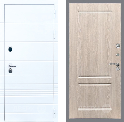 Входная металлическая Дверь Стоп ТРЕНДО ФЛ-117 Беленый дуб в Рузе