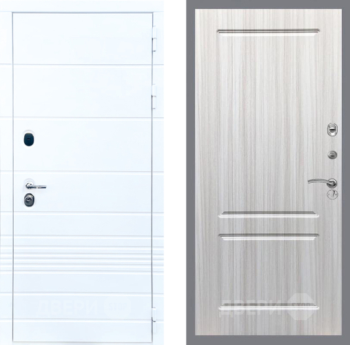 Входная металлическая Дверь Стоп ТРЕНДО ФЛ-117 Сандал белый в Рузе