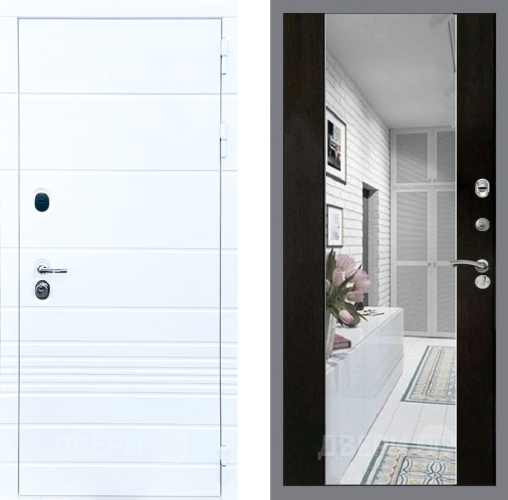 Входная металлическая Дверь Стоп ТРЕНДО Зеркало СБ-16 Венге в Рузе