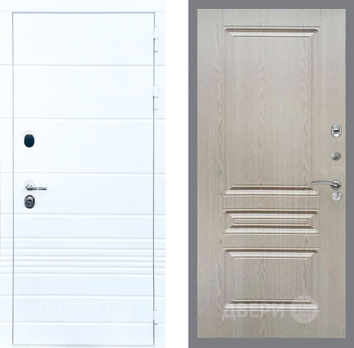 Входная металлическая Дверь Стоп ТРЕНДО ФЛ-243 Беленый дуб в Рузе