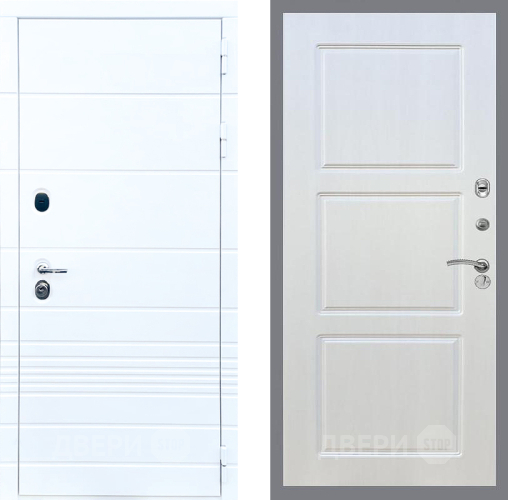 Входная металлическая Дверь Стоп ТРЕНДО ФЛ-3 Лиственница беж в Рузе