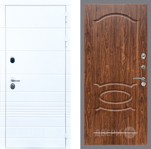 Входная металлическая Дверь Стоп ТРЕНДО ФЛ-128 орех тисненый в Рузе