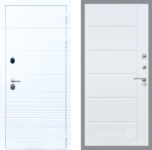 Входная металлическая Дверь Стоп ТРЕНДО ФЛ-102 Белый ясень в Рузе