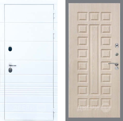 Входная металлическая Дверь Стоп ТРЕНДО ФЛ-183 Беленый дуб в Рузе